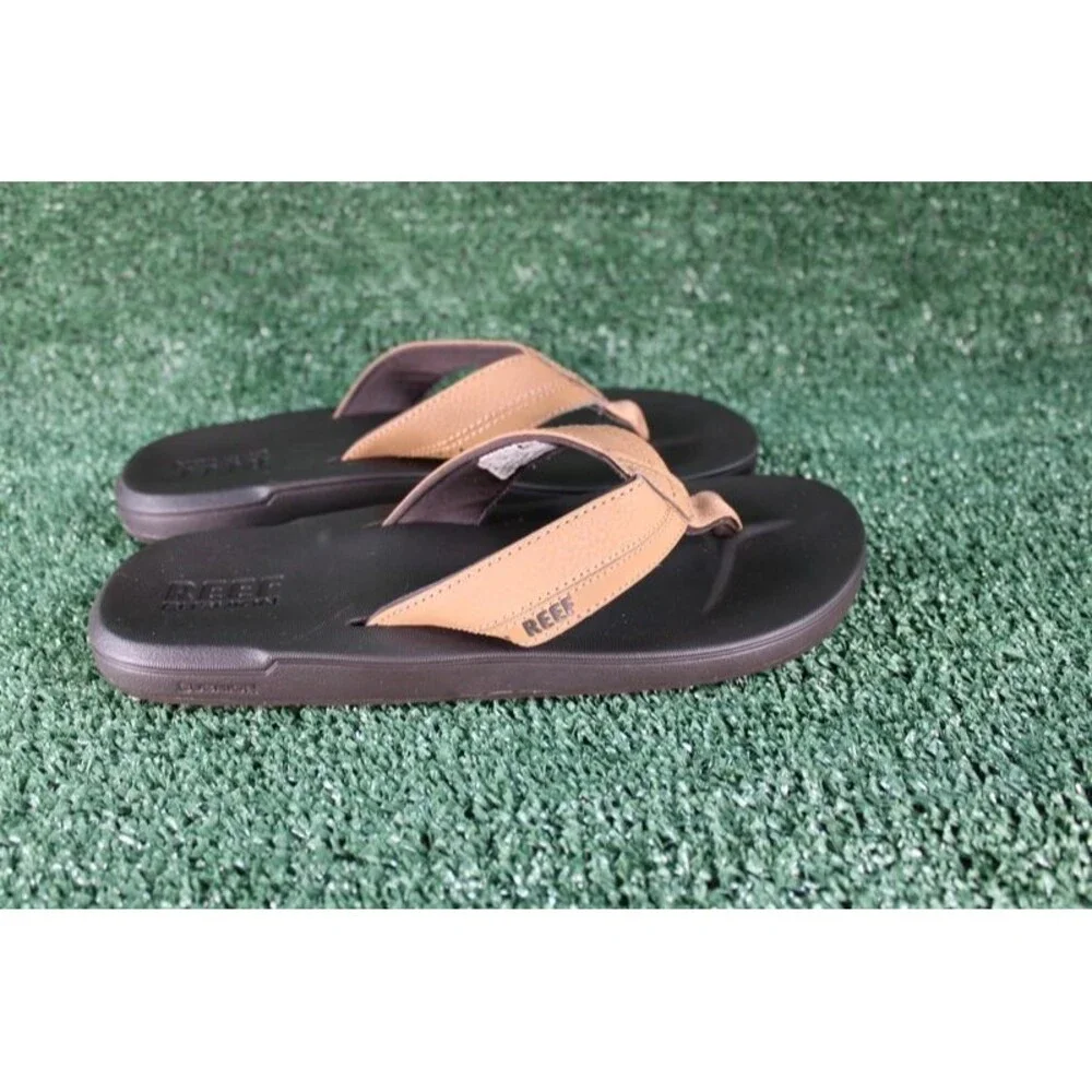 Reef Men Cushion Bounce Flip Flops Sandals Brown Black Size 8